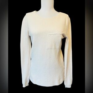 The impeccable pig size extra small, Cream Textured Long Sleeve sweater